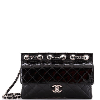 Chanel Chain Through Flap Bag Quilted Patent Medium
