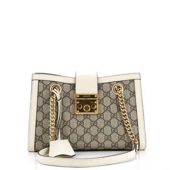 Gucci Padlock Chain Tote GG Coated Canvas Small