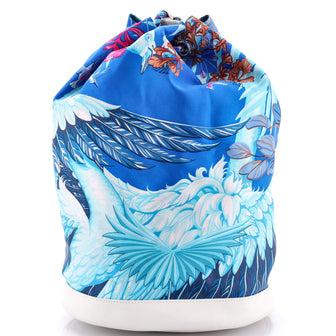 Hermes Soie Cool Handbag Printed Silk and Calfskin Medium