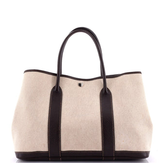 Hermes Garden Party Tote Toile and Leather 36