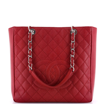 Chanel Petite Shopping Tote Quilted Caviar Large