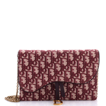 Christian Dior Saddle Chain Clutch Oblique Canvas