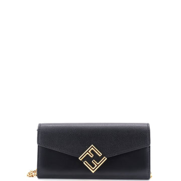 Fendi FF Diamonds Continental Chain Wallet Leather
