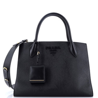 Prada Monochrome Tote Saffiano with City Calf Medium