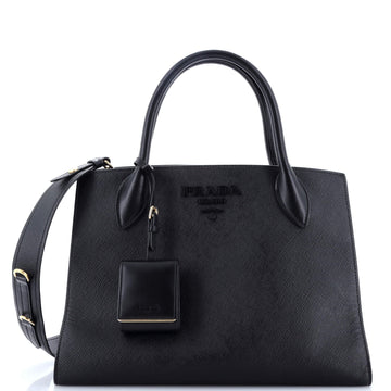 Prada Monochrome Tote Saffiano with City Calf Medium