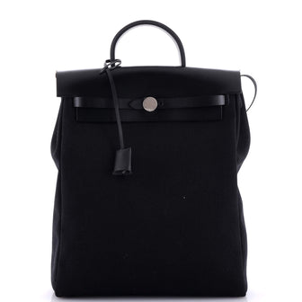 Hermes Herbag A Dos Zip Backpack Toile and Leather