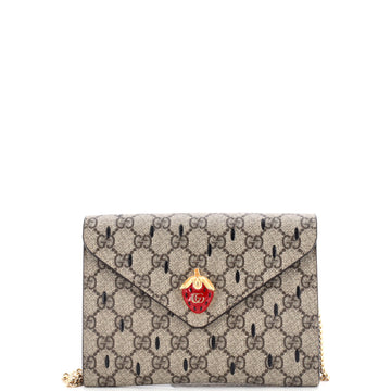 Gucci Strawberry Wallet on Chain Printed GG Coated Canvas Mini