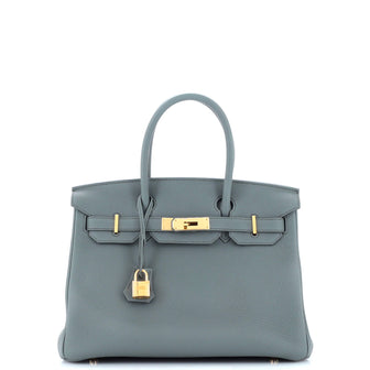 Hermes Birkin Handbag Green Togo with Gold Hardware 30