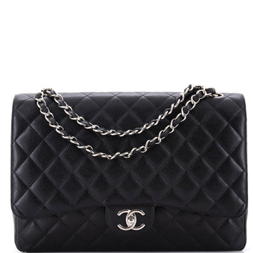 Chanel Classic Double Flap Bag Quilted Caviar Maxi
