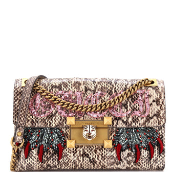 Gucci Osiride Shoulder Bag Embellished Snakeskin Medium