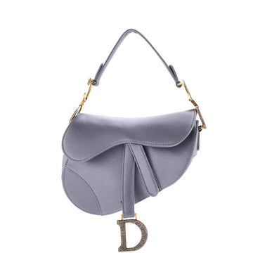 Christian Dior Saddle Handbag Satin with Crystals Mini