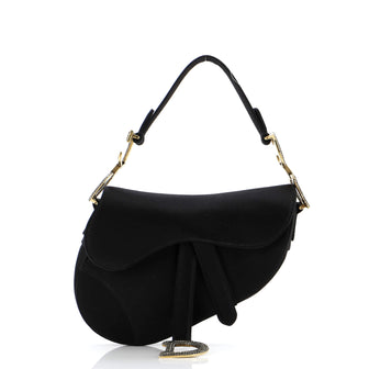 Christian Dior Saddle Handbag Satin with Crystals Mini