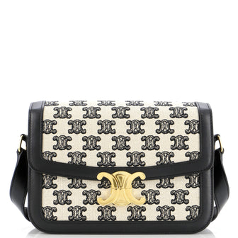 Celine Triomphe Shoulder Bag Triomphe Canvas Medium
