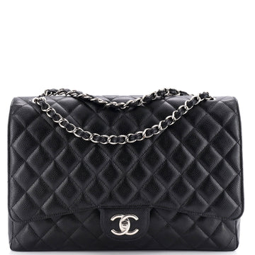 Chanel Classic Double Flap Bag Quilted Caviar Maxi