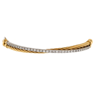 David Yurman Crossover Bracelet 18K Yellow Gold and 18K White Gold with Diamonds