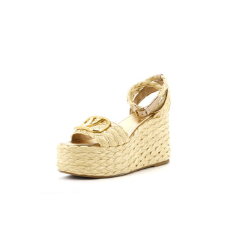 Valentino Garavani Women's VLogo Wedge Sandals Raffia