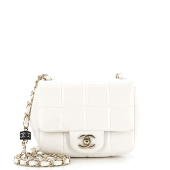 Chanel Monacoco Logo Blocks Square Flap Bag Quilted Lambskin with Resin Mini