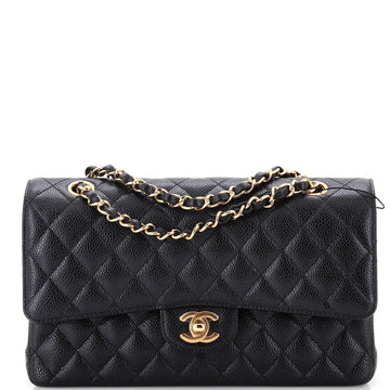 Chanel Classic Double Flap Bag Quilted Caviar Medium