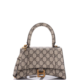 Gucci x Balenciaga The Hacker Project Hourglass Top Handle Bag GG Coated Canvas Small