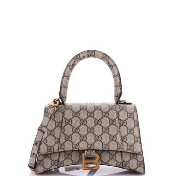 Gucci x Balenciaga The Hacker Project Hourglass Top Handle Bag GG Coated Canvas Small