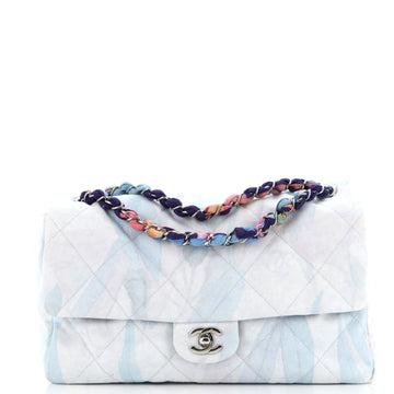 Chanel Jungle Jeans Flap Bag Quilted Printed Denim Large