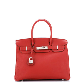 Hermes Birkin Handbag Red Vache Trekking with Palladium Hardware 30