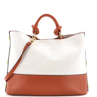 Salvatore Ferragamo Glam Tote Bag Canvas and Leather