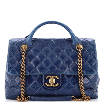 Chanel Castle Rock Flap Bag Quilted Glazed Calfskin Large