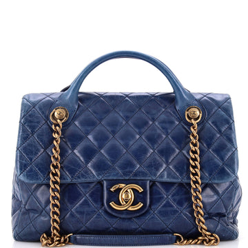 Chanel Castle Rock Flap Bag Quilted Glazed Calfskin Large