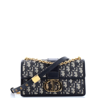 Christian Dior 30 Montaigne Chain Flap Bag Oblique Canvas East West