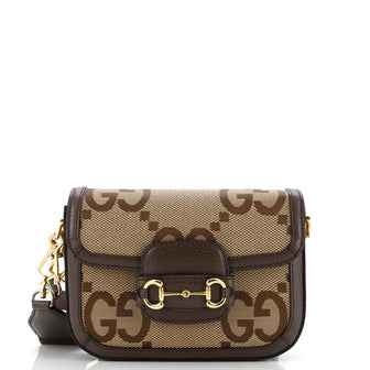 Gucci Horsebit 1955 Shoulder Bag Jumbo GG Canvas Mini