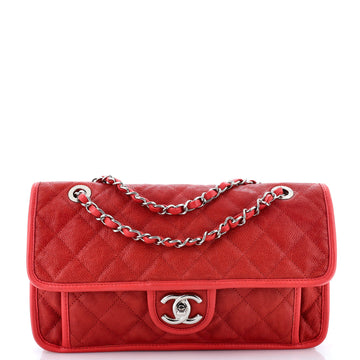 Chanel French Riviera Flap Bag Quilted Caviar Medium