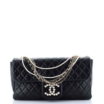 Chanel Westminster Pearl Chain Flap Bag Quilted Lambskin Medium