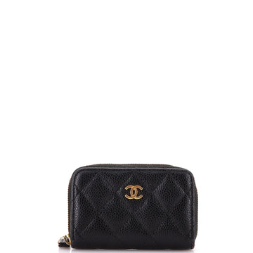 Chanel CC Zip Coin Purse Quilted Caviar Small