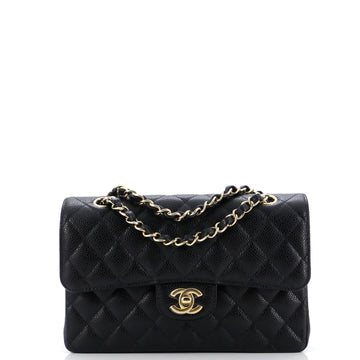 Chanel Classic Double Flap Bag Quilted Caviar Small