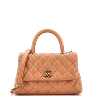 Chanel Coco Top Handle Bag Quilted Caviar Mini