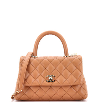 Chanel Coco Top Handle Bag Quilted Caviar Mini