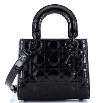 Christian Dior Lady Dior Bag Cannage Quilt Patent Small
