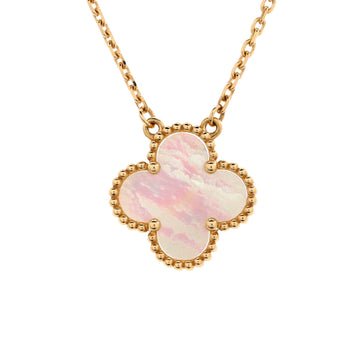 Van Cleef & Arpels Vintage Alhambra Pendant Necklace 18K Yellow Gold and Mother of Pearl