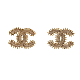 Chanel CC Dots Stud Earrings Metal with Enamel