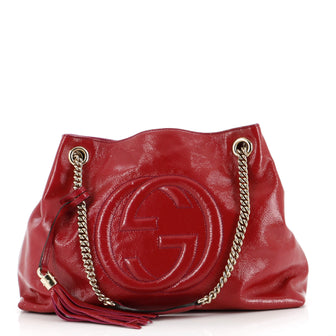 Gucci Soho Chain Strap Shoulder Bag Patent Medium