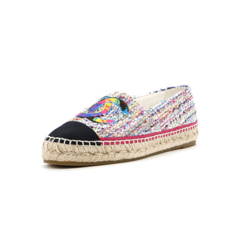 Chanel Women's CC Cap Toe Espadrilles Tweed with Leather