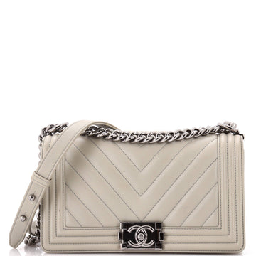 Chanel Boy Flap Bag Chevron Calfskin Old Medium