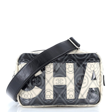 Chanel Logo Camera Bag Printed Coated Canvas Medium
