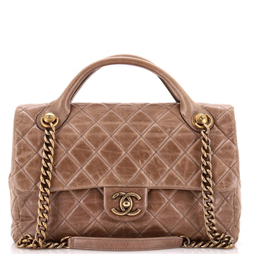 Chanel Castle Rock Flap Bag Quilted Glazed Calfskin Medium