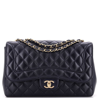 Chanel Mademoiselle Chic Flap Bag Quilted Lambskin Jumbo
