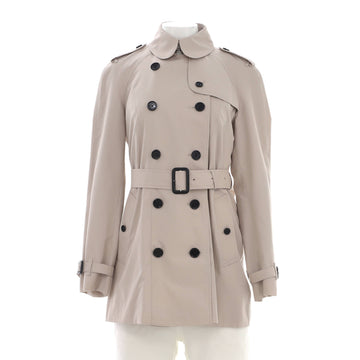 Burberry Women's Double Breasted Belted Mid-Length Trench Coat Cotton