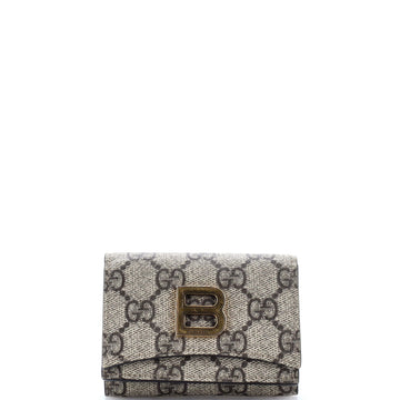 Gucci x Balenciaga The Hacker Project Trifold Wallet GG Coated Canvas Compact