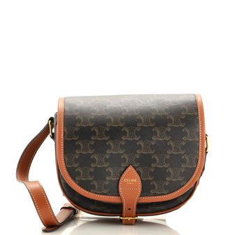 Celine Folco Bag Triomphe Coated Canvas Medium