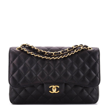 Chanel Classic Double Flap Bag Quilted Caviar Jumbo